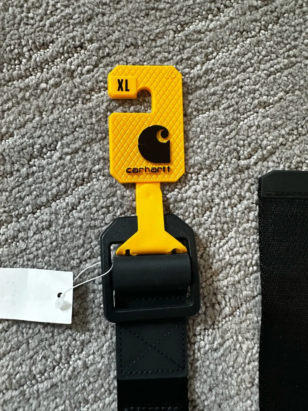 Carhartt Black Webbing Belt with Yellow Tab